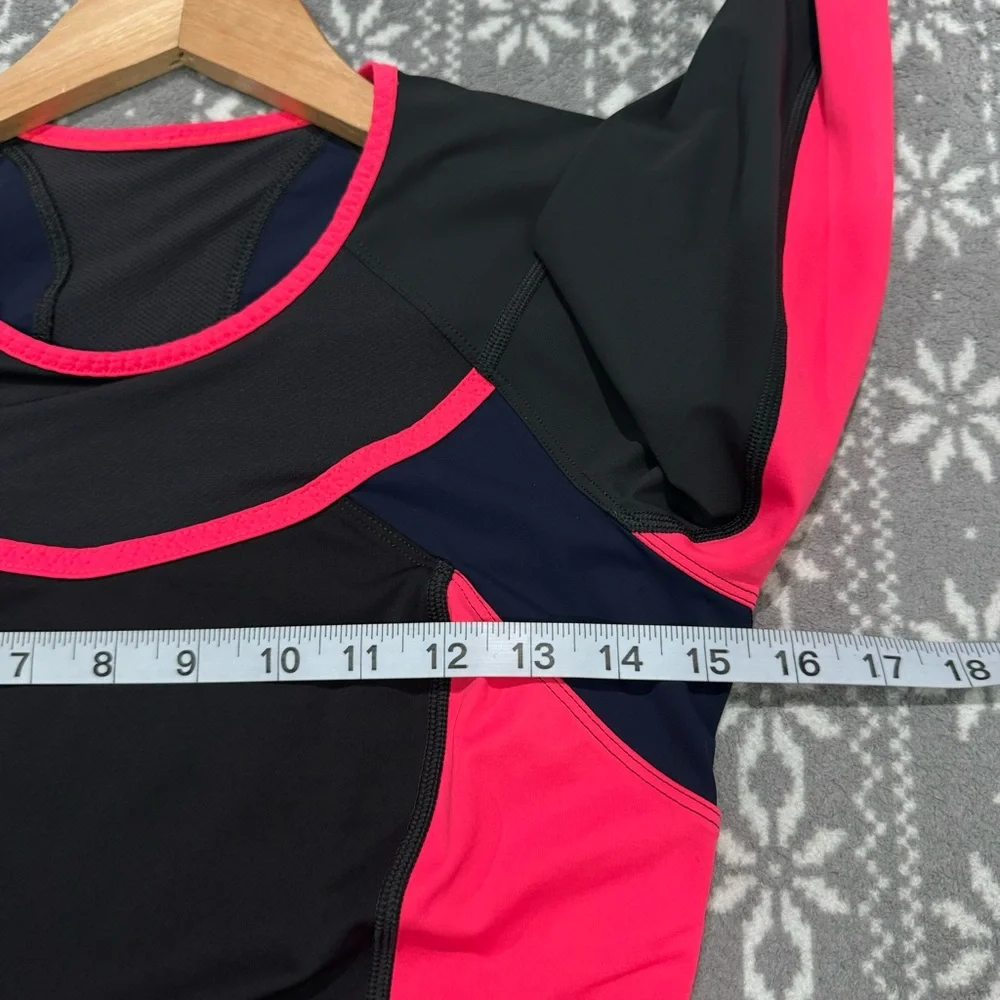 Lululemon Trail Bound‎ Long Sleeve Deep Coal Deep Navy Electric Coral Size 4